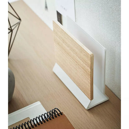 Wood & Steel Vertical Laptop Holder Stand