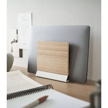 Wood & Steel Vertical Laptop Holder Stand